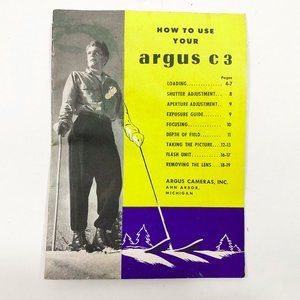 Argus How to Use Your Model C 3 Booklet Pamphlet USA Camera Photography Manual